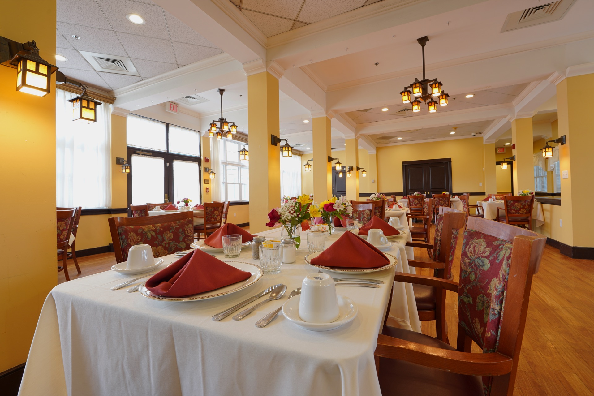 Elegant first-floor dining room at John Bertram House of Swampscott