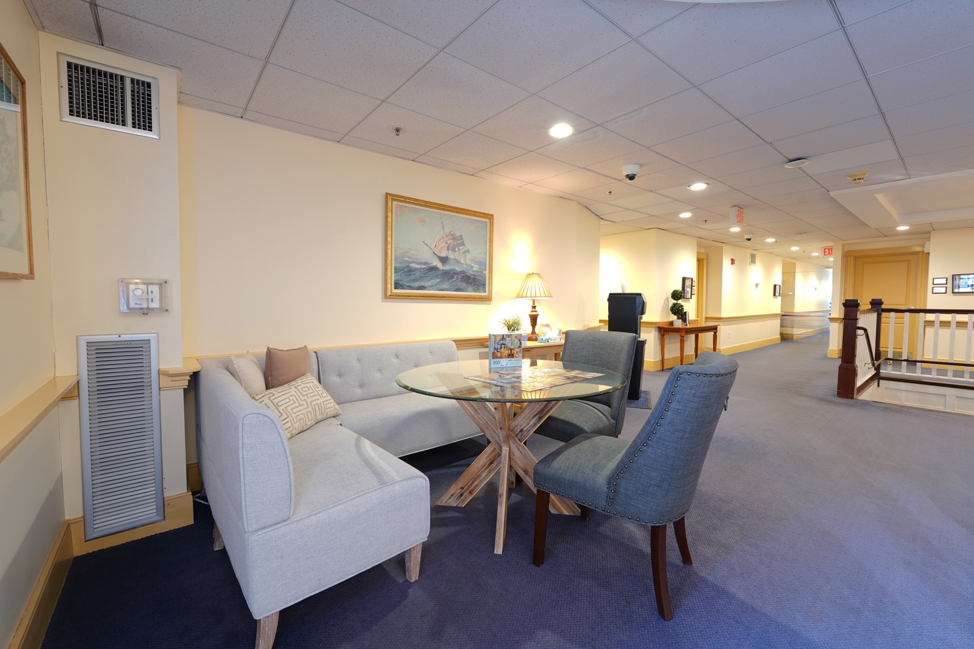 Second-floor lobby at John Bertram House of Swampscott