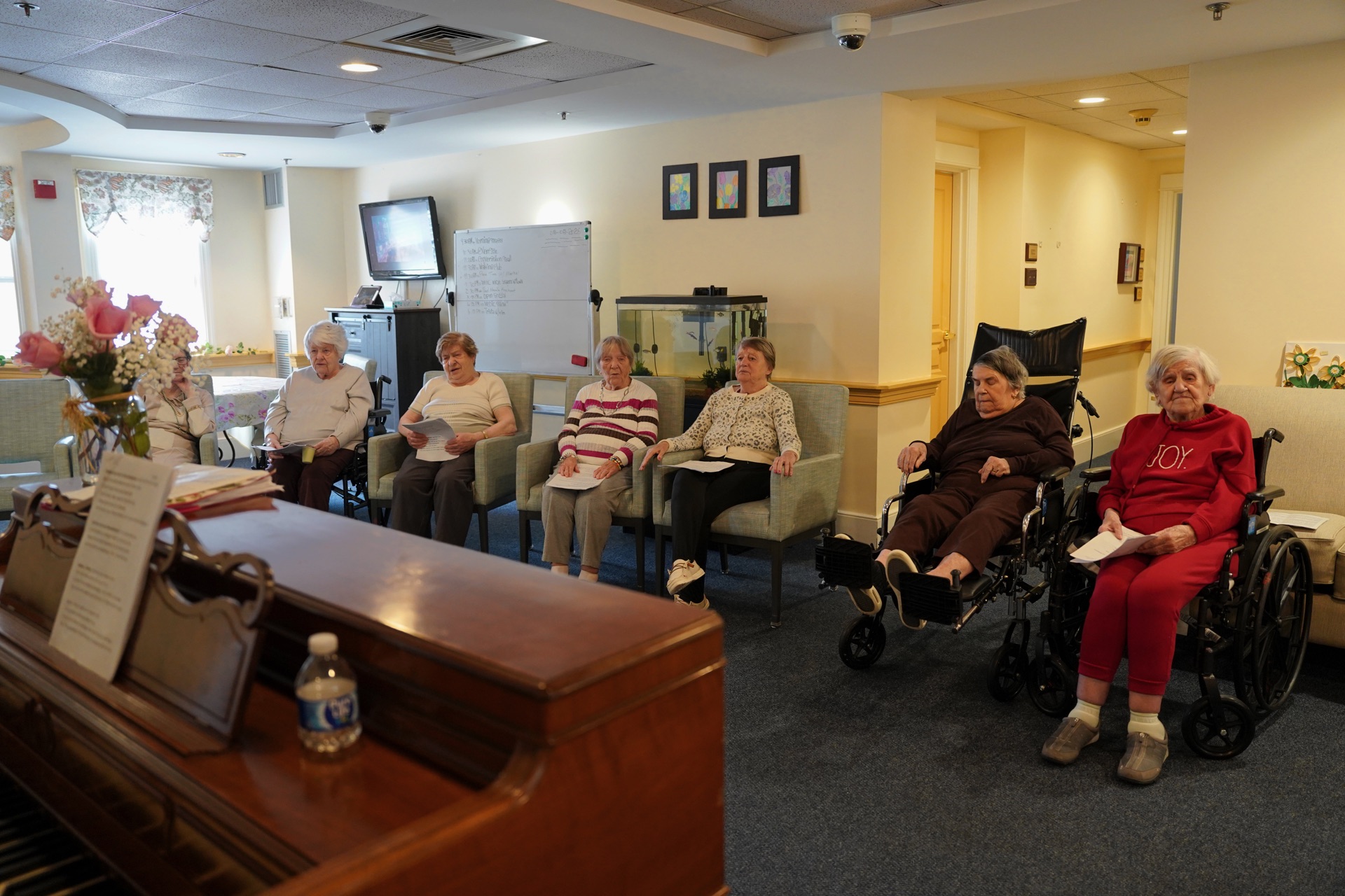 Music and activity room at John Bertram House of Swampscott