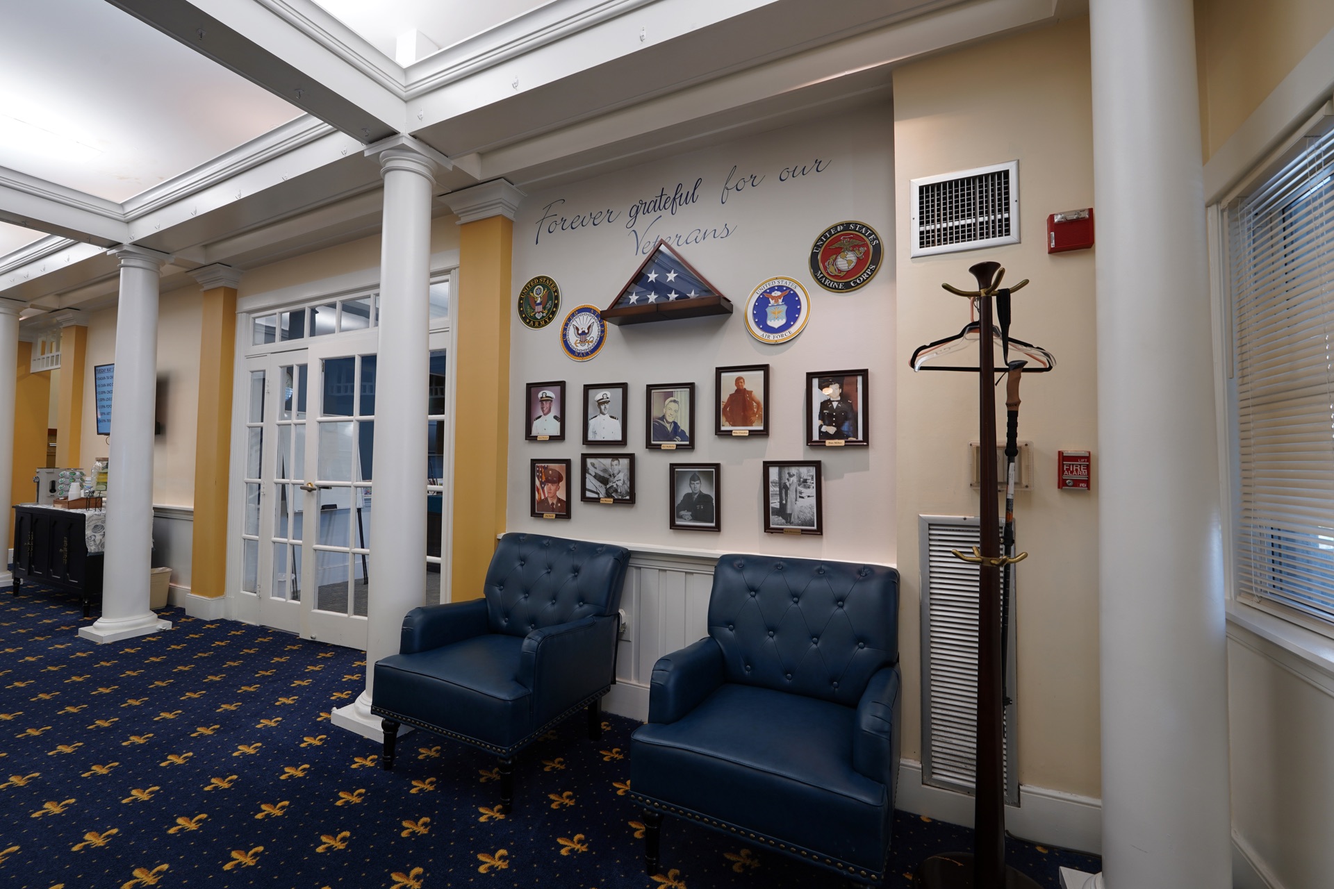 Veteran appreciation wall at John Bertram House of Swampscott